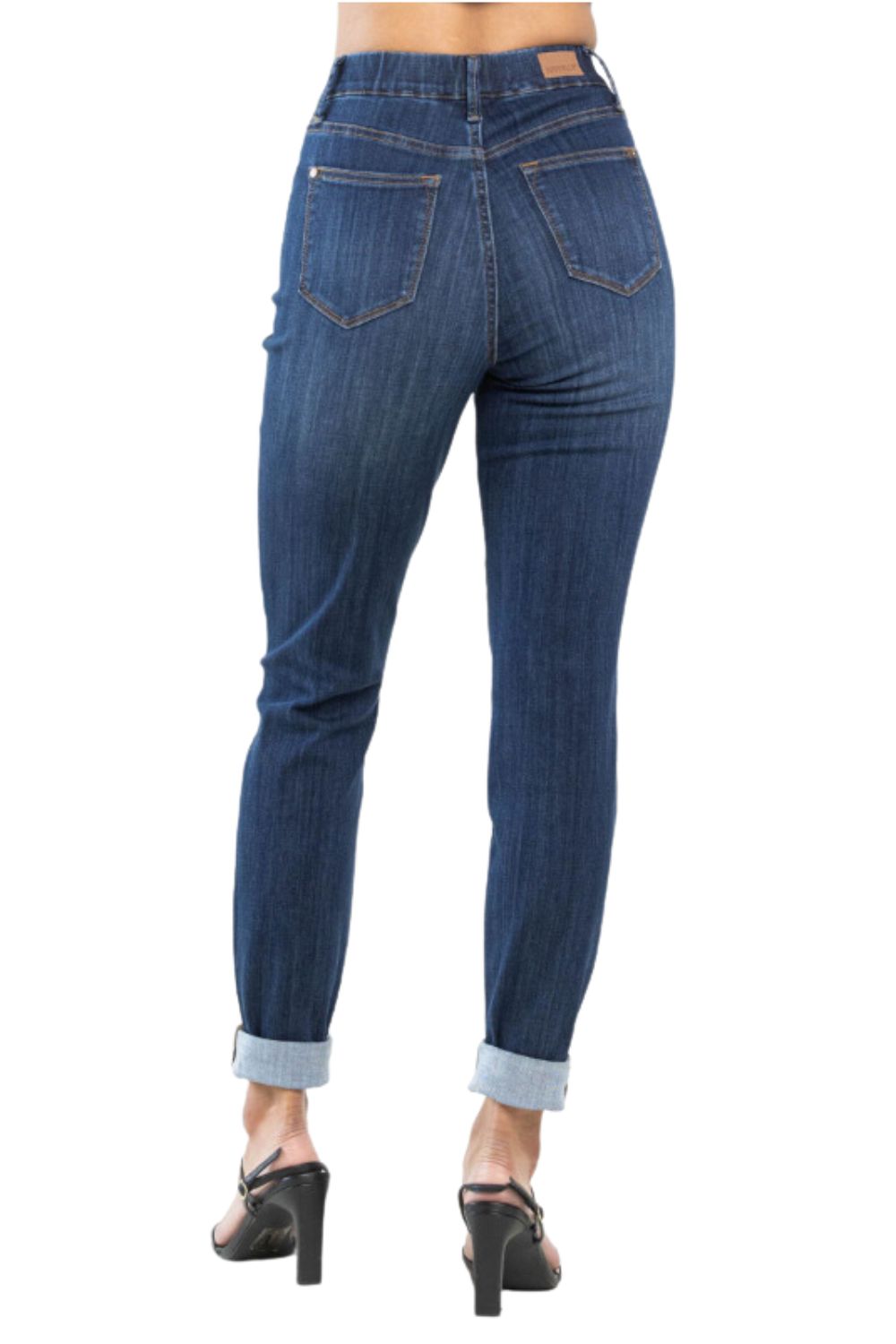 Judy Blue Womens Pull On High Waist Slim Fit Double Cuff Jeggings