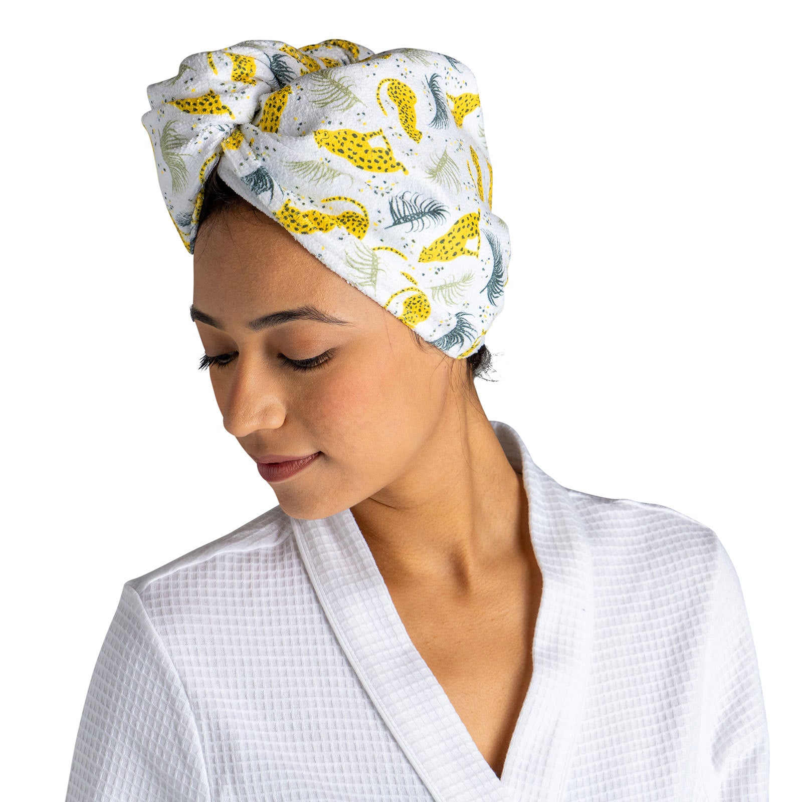 Lemon Lavender Plot Twist Microfiber Turbo Hair Wrap Towel