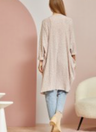 Andree by Unit Women's Cardigan Sweater, Dolman Sleeve, Light Mauve