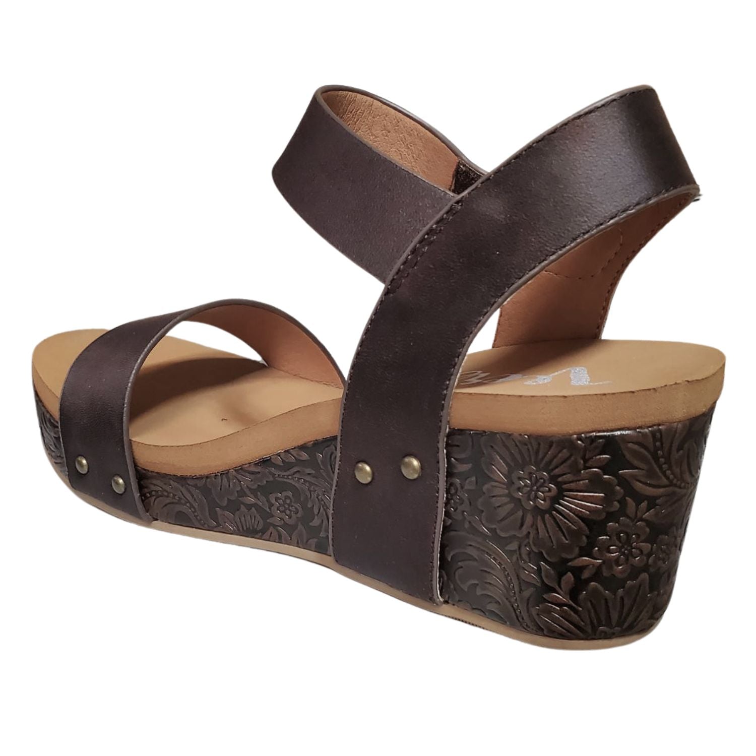 Very G Womens Devon 2 Wedge Heel Platform Sandal, Chocolate
