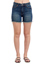 Judy Blue Womens High Waist Tummy Control Frayed Hem Shorts