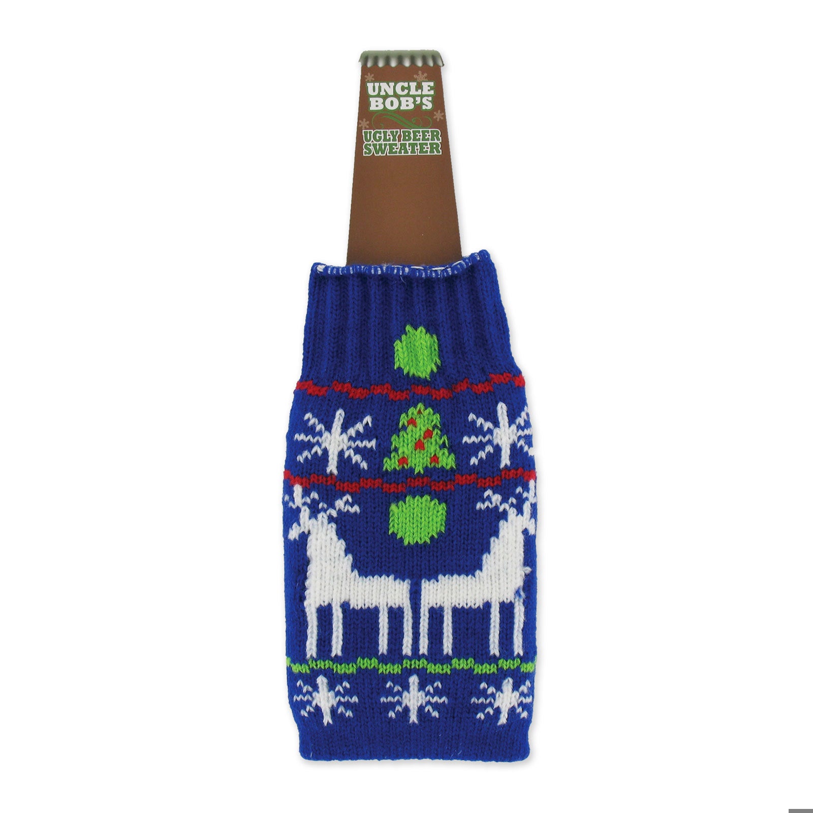 Uncle Bob's Ugly Beer Sweater Koozie Christmas Party Accessory