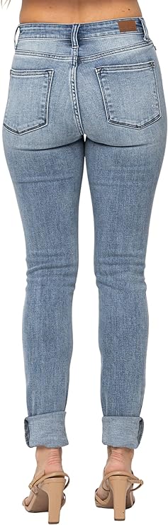 Judy Blue Womens High Waist Tall Destroyed Skinny Jeans