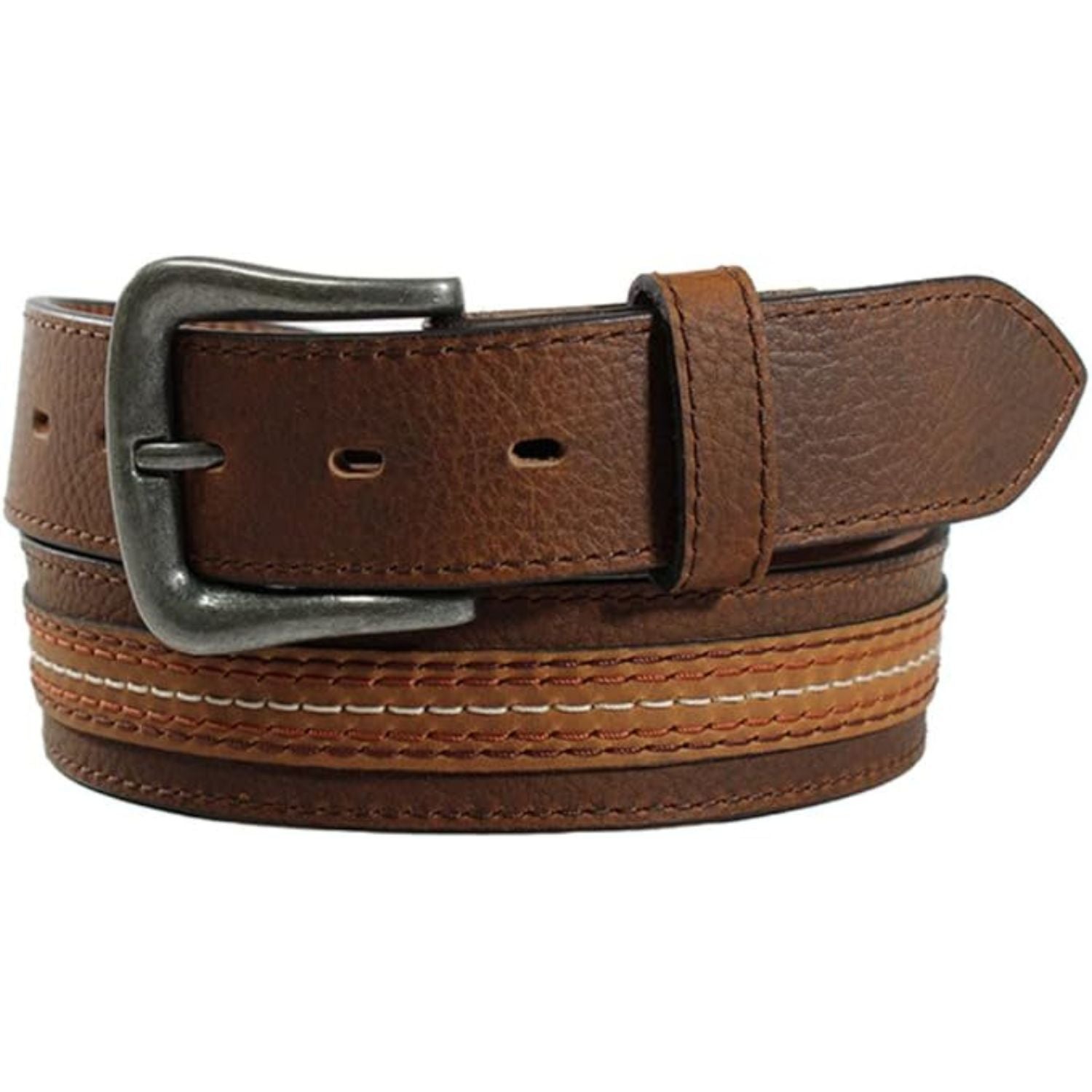 Ariat Mens Stitched Overlay Western Leather Belt