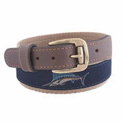 ZEP PRO Mens Action Marlin Roller Buckle Ribbon Belt, Navy