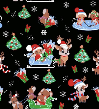 Green Town Womens V-Neck Mock Wrap Scrub Top - Christmas Holiday Prints