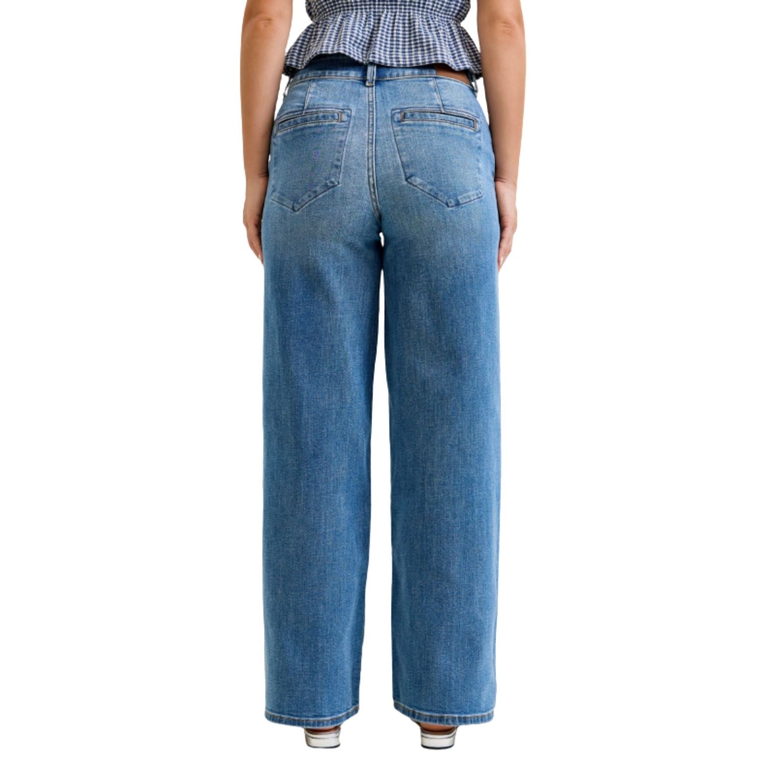 Judy Blue Womens High Waist Column with Trouser Styling Denim Jeans