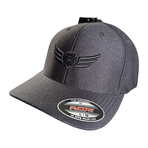 Ariat Relentless Baseball Cap, Flexfit, Black with Embroidered Wing Logo, Sm/Med