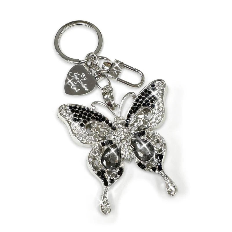 Jacqueline Kent Crystal Butterfly Purse Charm Keychain