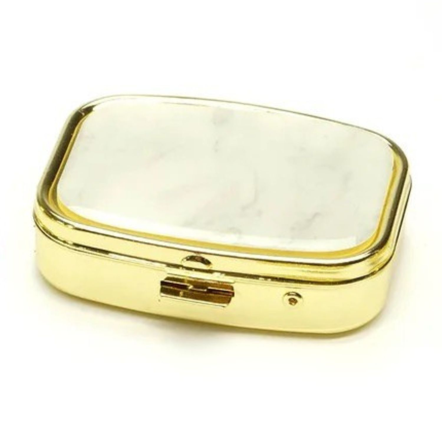 Wellness Keeper Womens Pocket-Sized Gold-Tone Pill Case