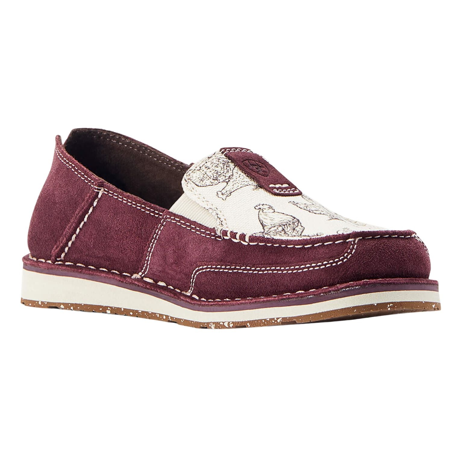Ariat Womens Cruiser Wine Henhouse Casual Slip-On Shoe