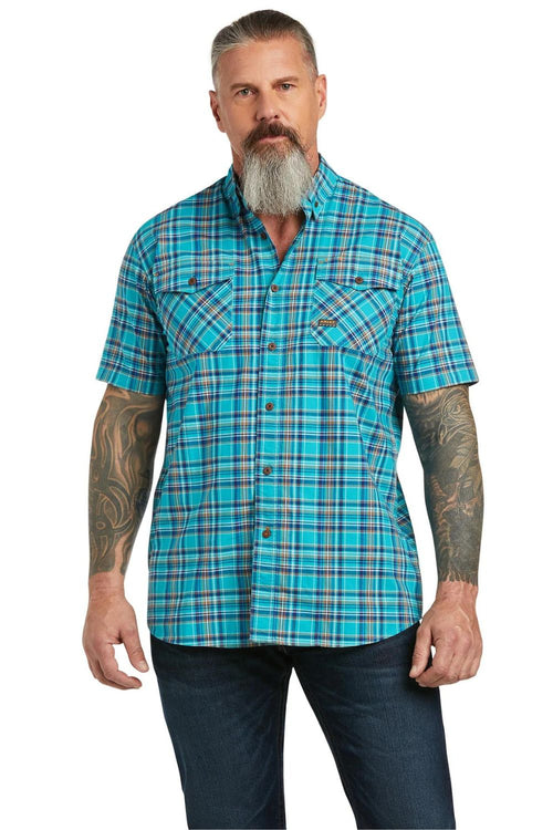 Ariat Mens Rebar Made Tough Durastretch Short Sleeve Work Shirt