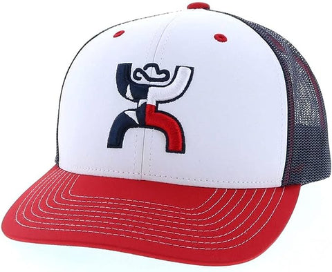 Hooey Mens Ash 6-Panel Flexfit Embroidered Logo Baseball Hat, Black/Calock Black