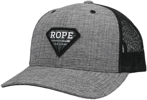 Hooey Mens Cactus Ropes Logo Adjustable Snapback Trucker Cap Hat, Blue/White