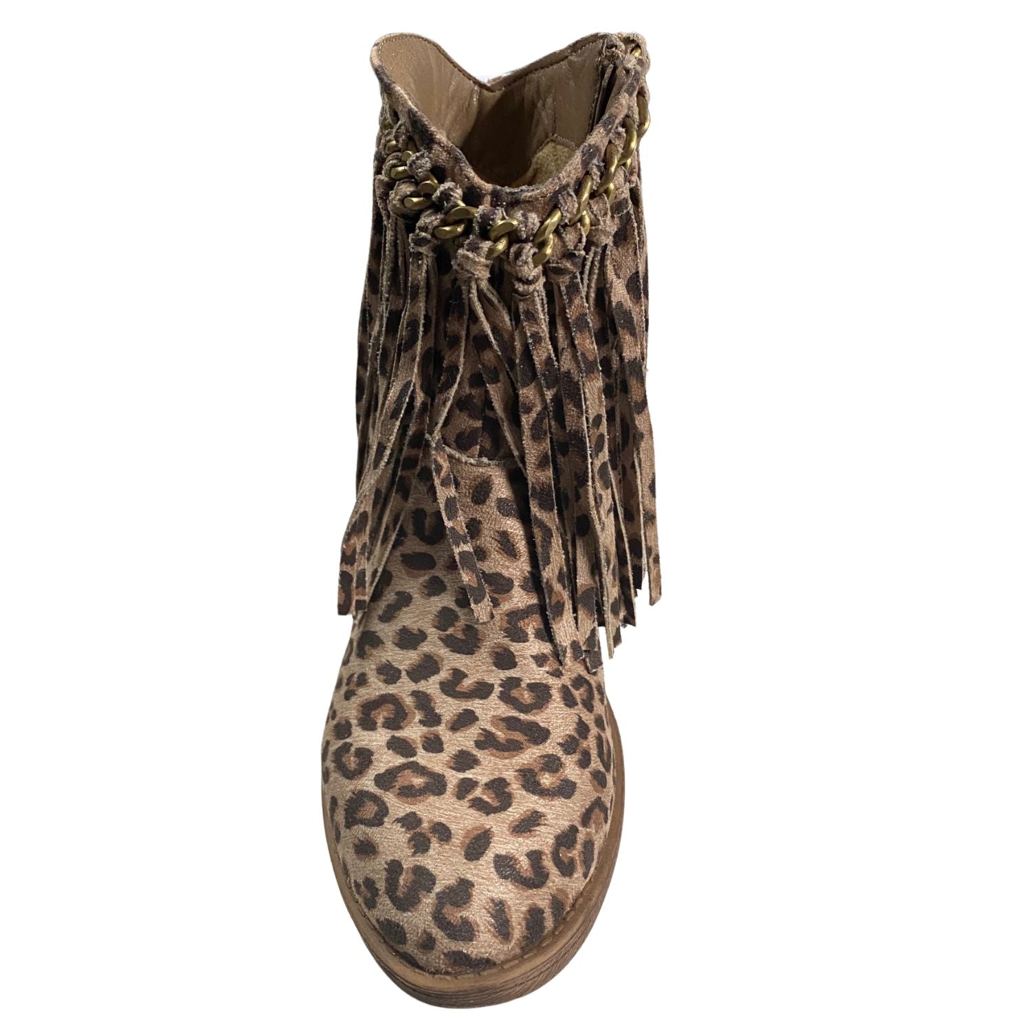 Very G Womens Juno Slip On Fringed Western Ankle Bootie