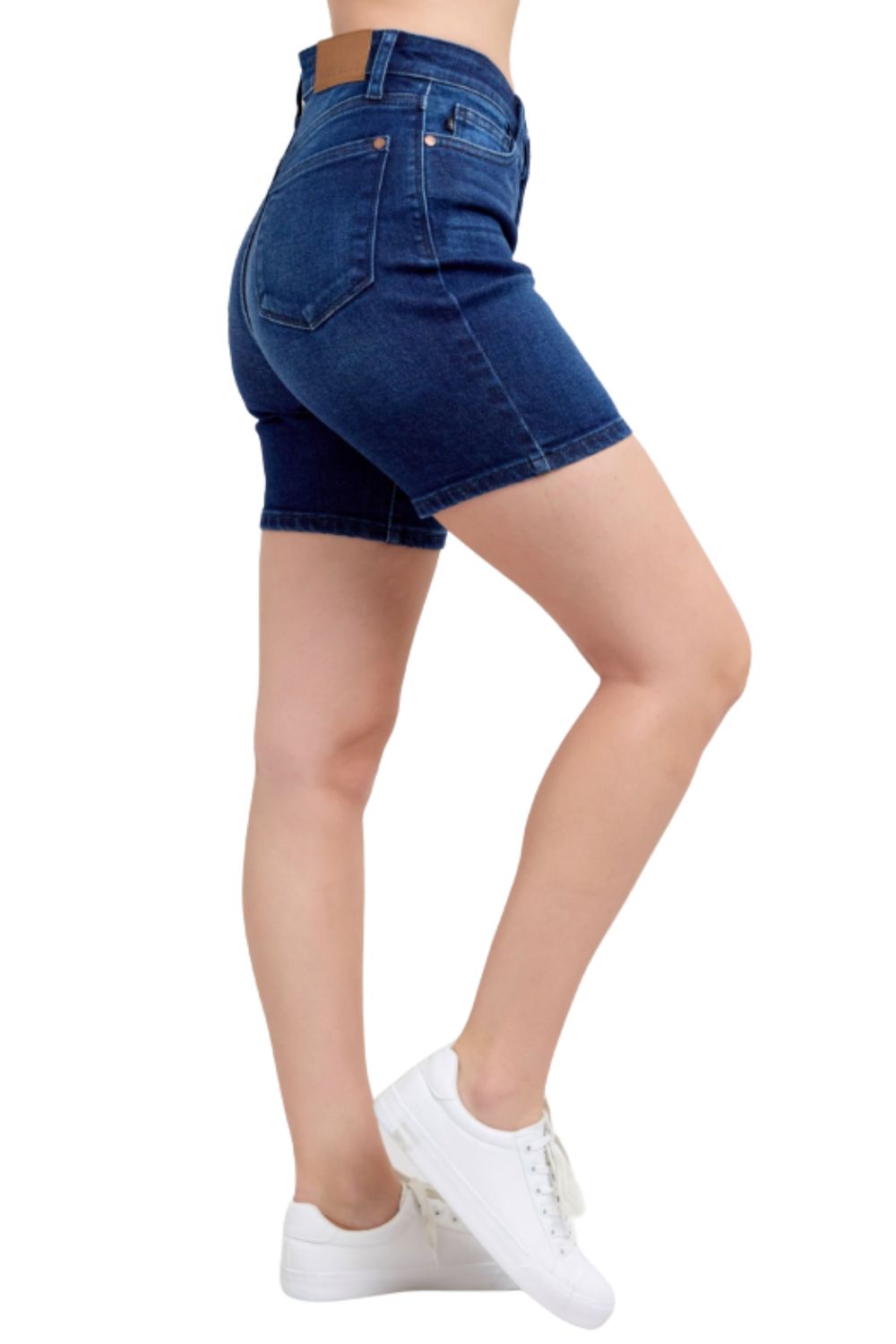 Judy Blue Womens High Waist V-Front Bermuda Denim Shorts