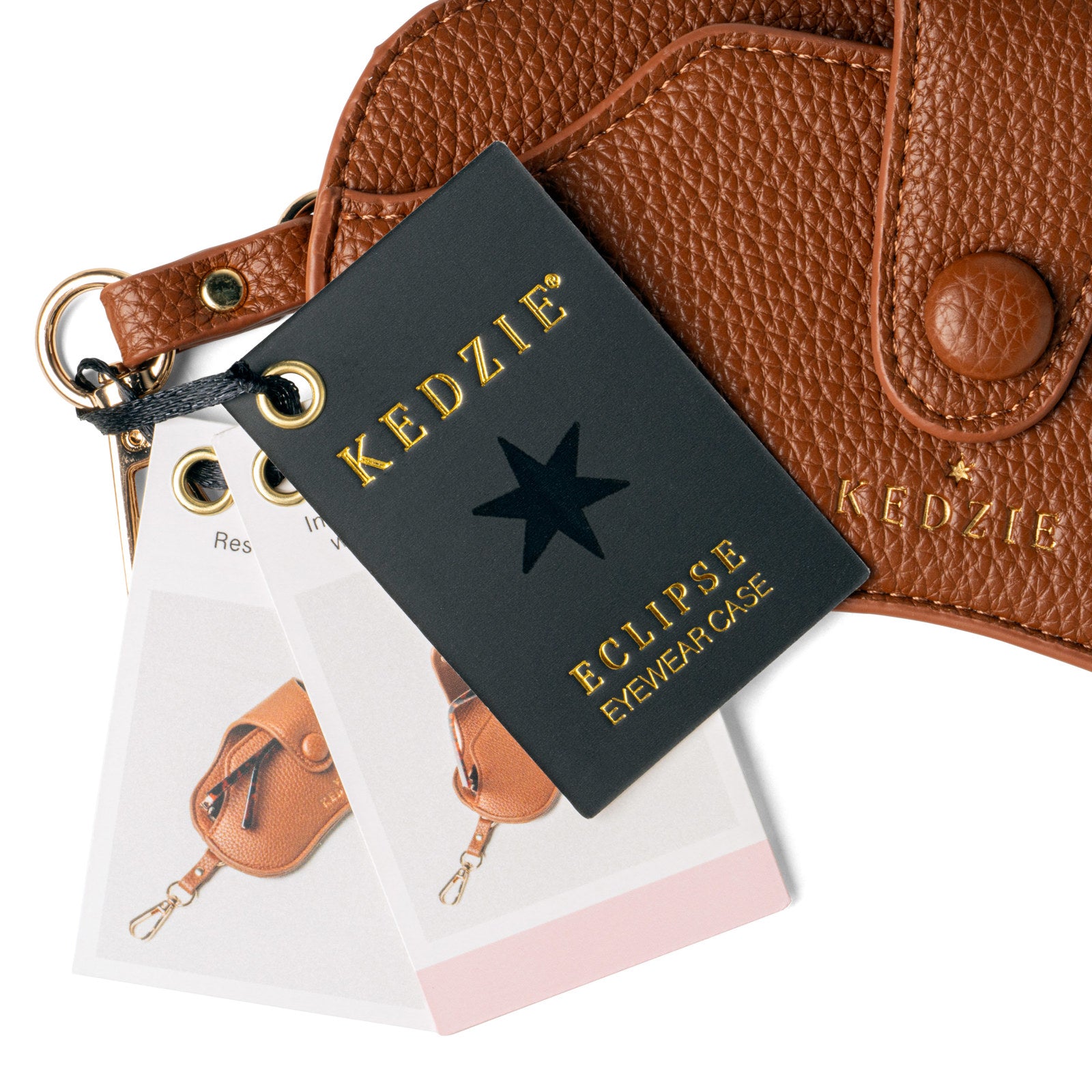 Kedzie Eclipse Vegan Leather Eyewear Case Keychain