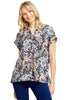 Dear Scarlett Womens Lizzy Short Sleeve Relaxed Flowy Blouse