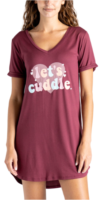 Hello Mello Let Me Sleep V-Neck Sleep Shirt 4.0 New **No Bag / Tag