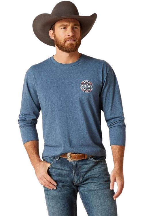 Ariat Mens Western Geo Fill Long Sleeve T-Shirt