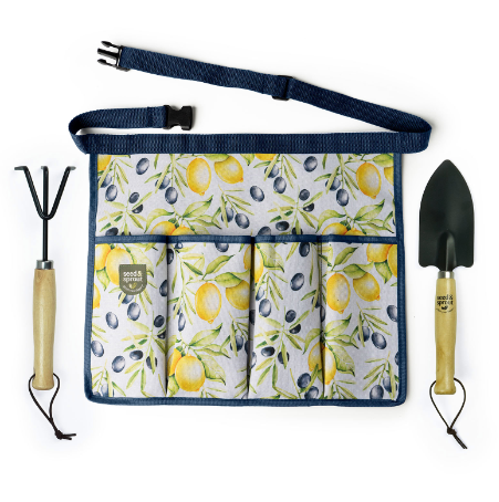Seed & Sprout 3-Piece Gardening Set Includes, Apron, Hand Rake & Hand Shovel