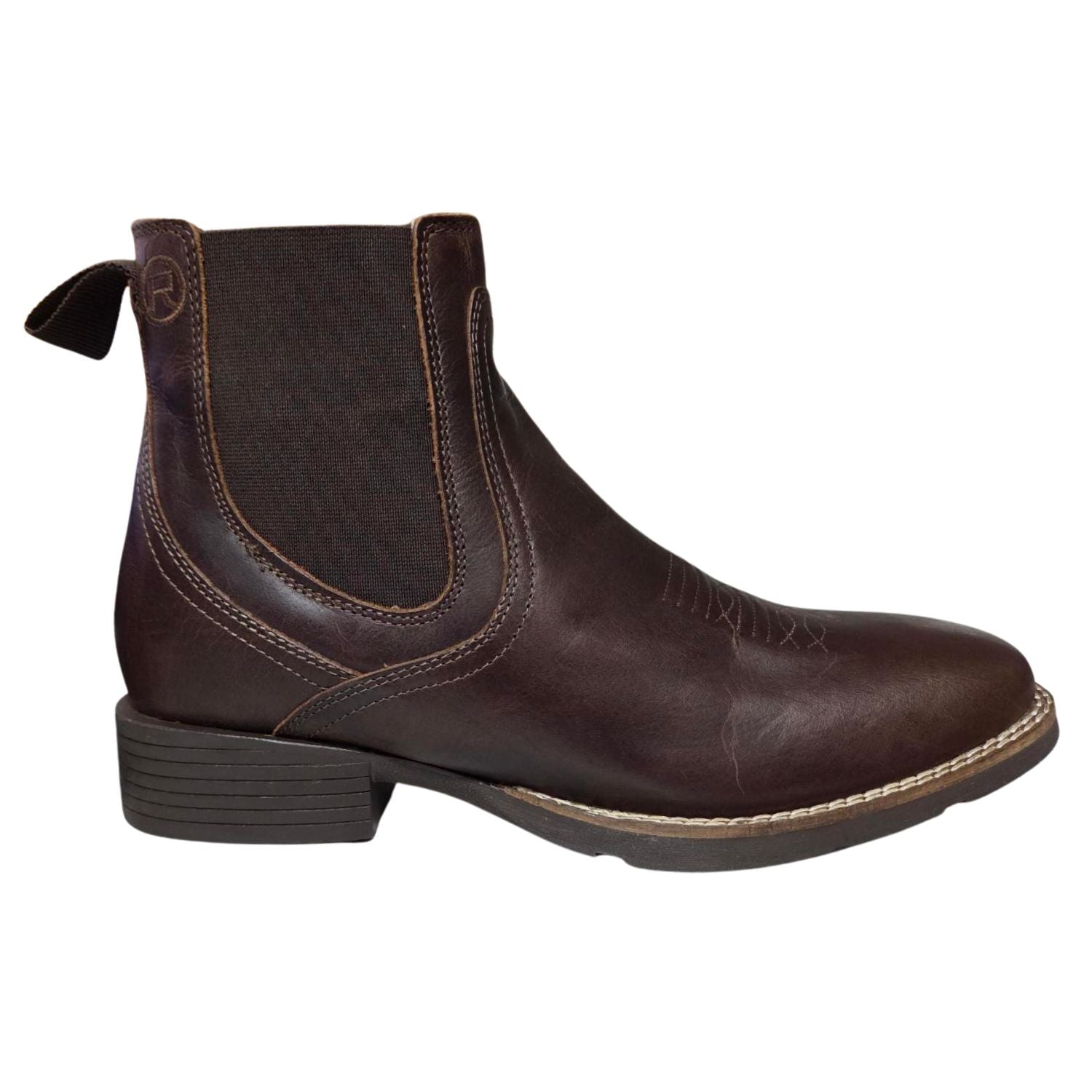 Roper Mens Wilder Sole Leather Slip On Chelsea Square Toe Shoes, Magnum Brown