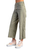 Easel Womens Button Front Stretch Twill Bell Bottom Pant