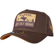Lost Calf Mens Bullrider Brown A Frame Adjustable Snapback Cap Hat