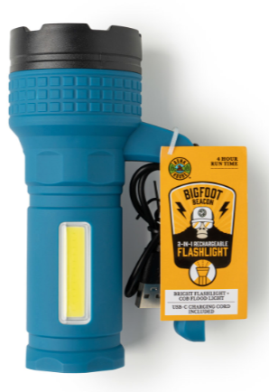 Bunkhouse 2-In-1 Rechargeable Flashlight + Cob Flood Light, 4 Hour Run Time