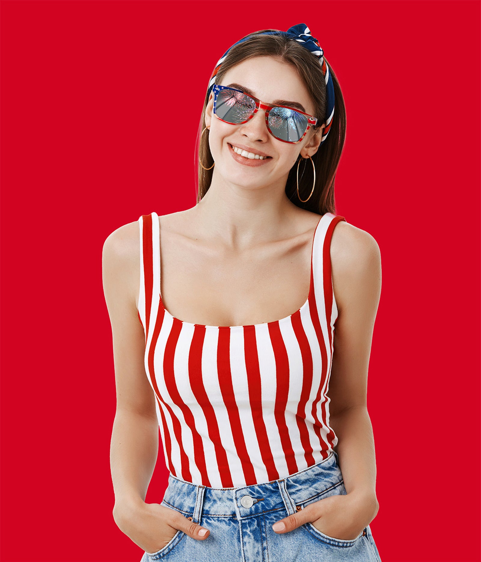 United We Swag Patriotic Pride Mirrored American Flag Sunglasses