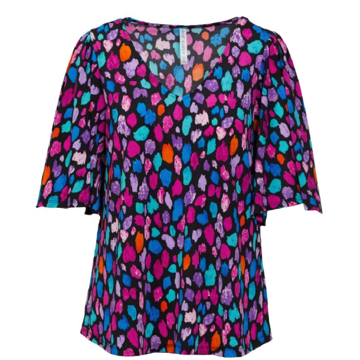 Dear Scarlett Women's CALI Blouse, V-Neck with High Low, S-3X