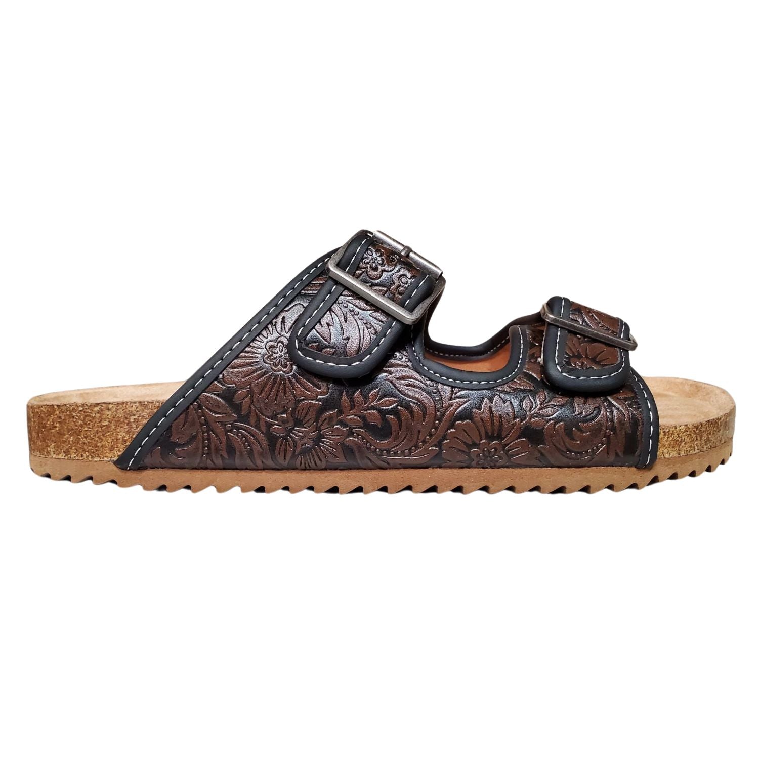 Very G Womens Berry 4 Fashion Slide Sandal, Black Chocolate