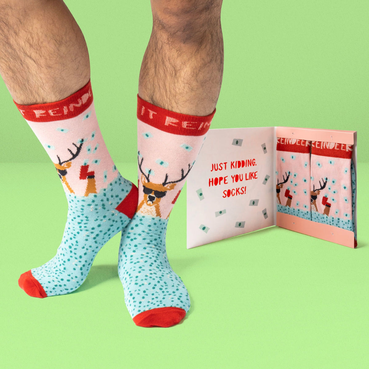 Two Left Feet Holiday Gift Card & Christmas Sock Set
