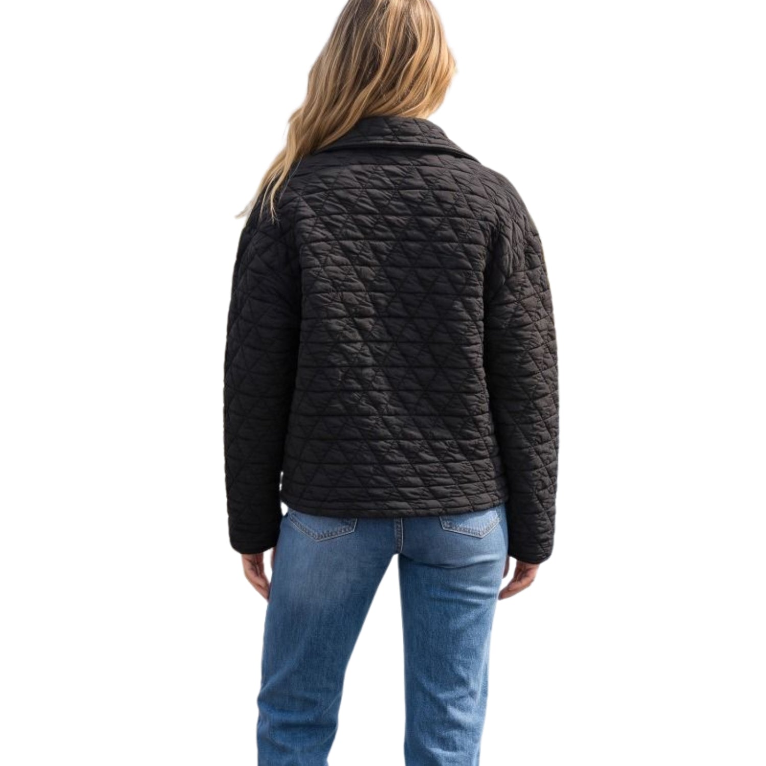 Coastal Canvas Women’s Lightweight Quilted Jacket, Black