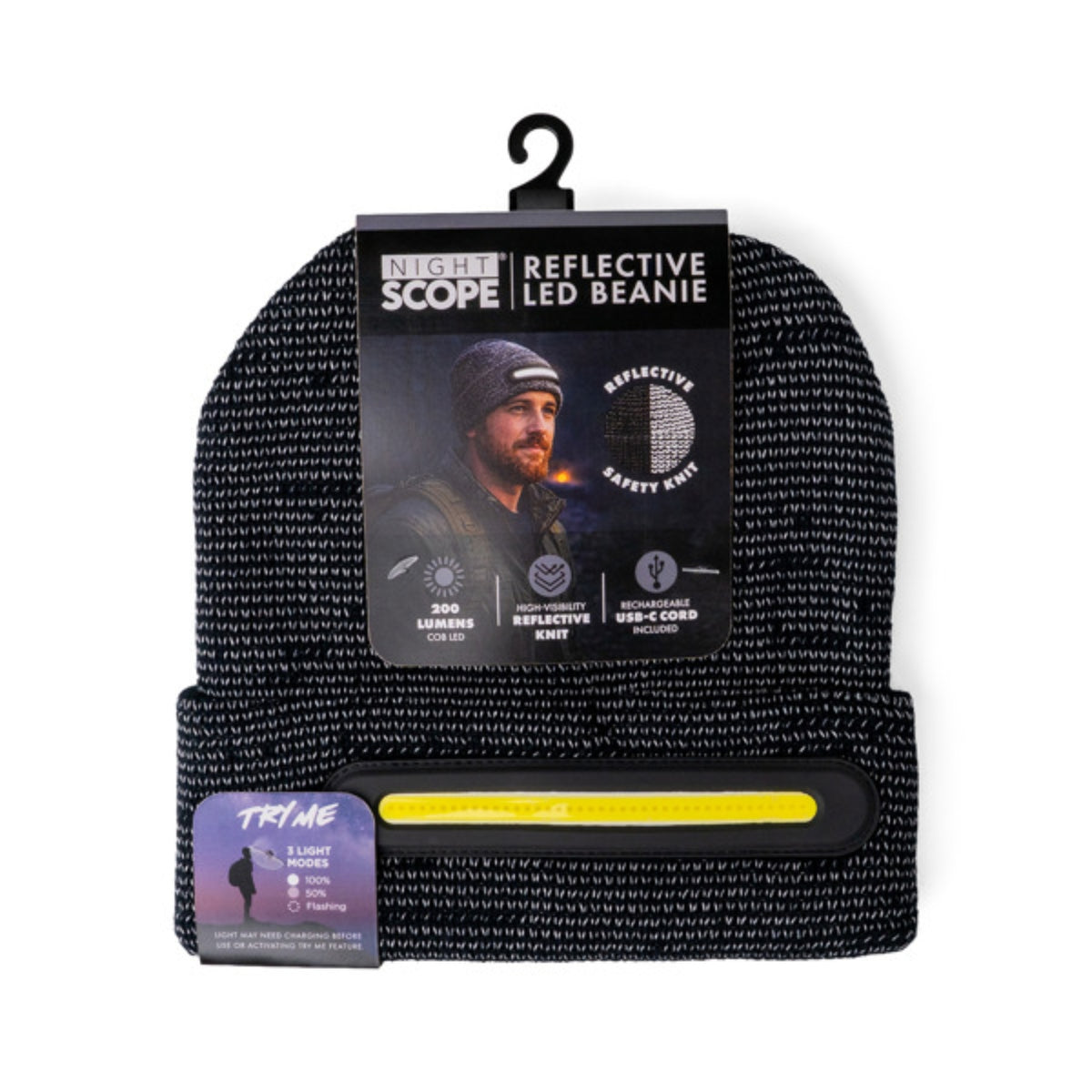 Night Scope Night Reflective Rechargeable LED Beanie