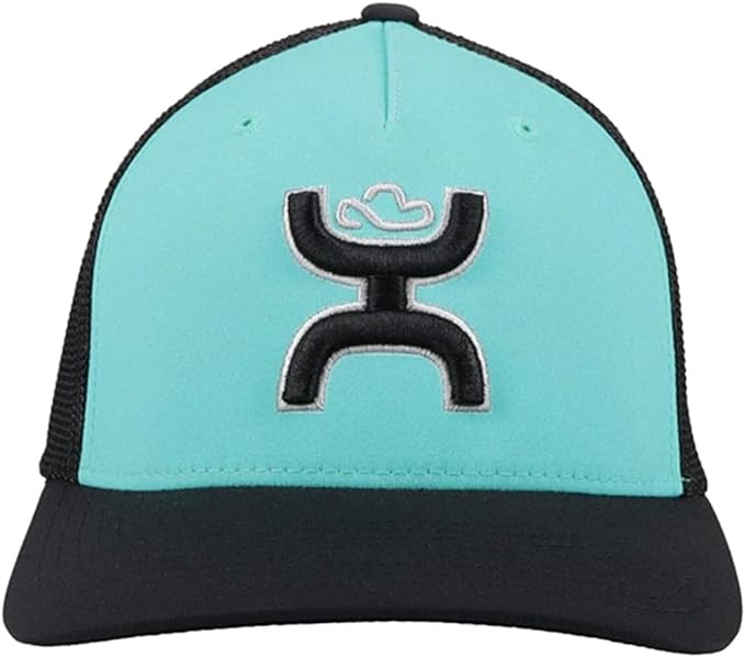Hooey Mens Coach Flex Fit Cap Hat, Turquoise/Black