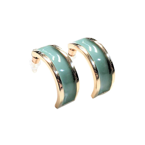 Jacqueline Kent Half Hoop Stud Earring, Turquoise