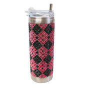 Jacqueline Kent Rebel Rose Collection Pink and Black Crystal Tumbler Cup