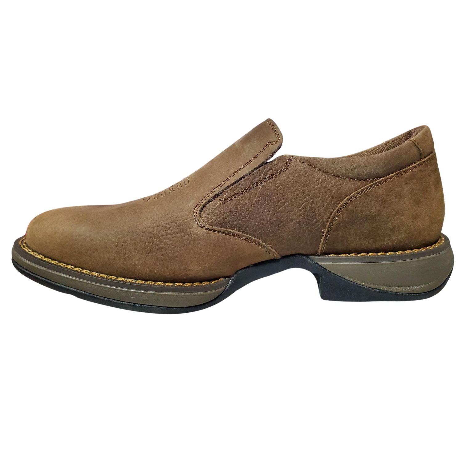 Roper Mens Wilder Leather Slip On Square Toe Shoes, Vintage Tan
