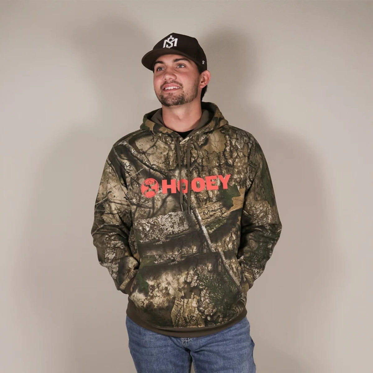 Hooey Men's Legendary Realtree Camo Pullover Hoodie with Orange Logo