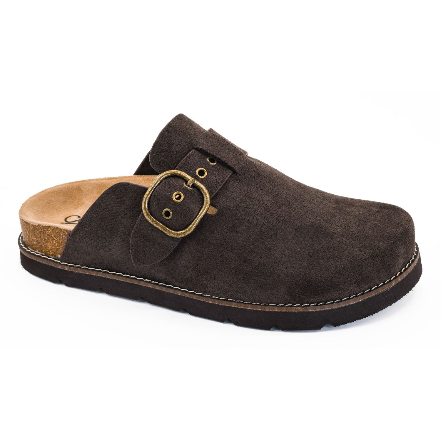 Corkys Womens Distracted Faux Suede Slip-On Mule