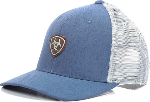 Ariat Mens Ariat Logo Patch Adjustable Snapback Cap Hat (Blue/Grey)