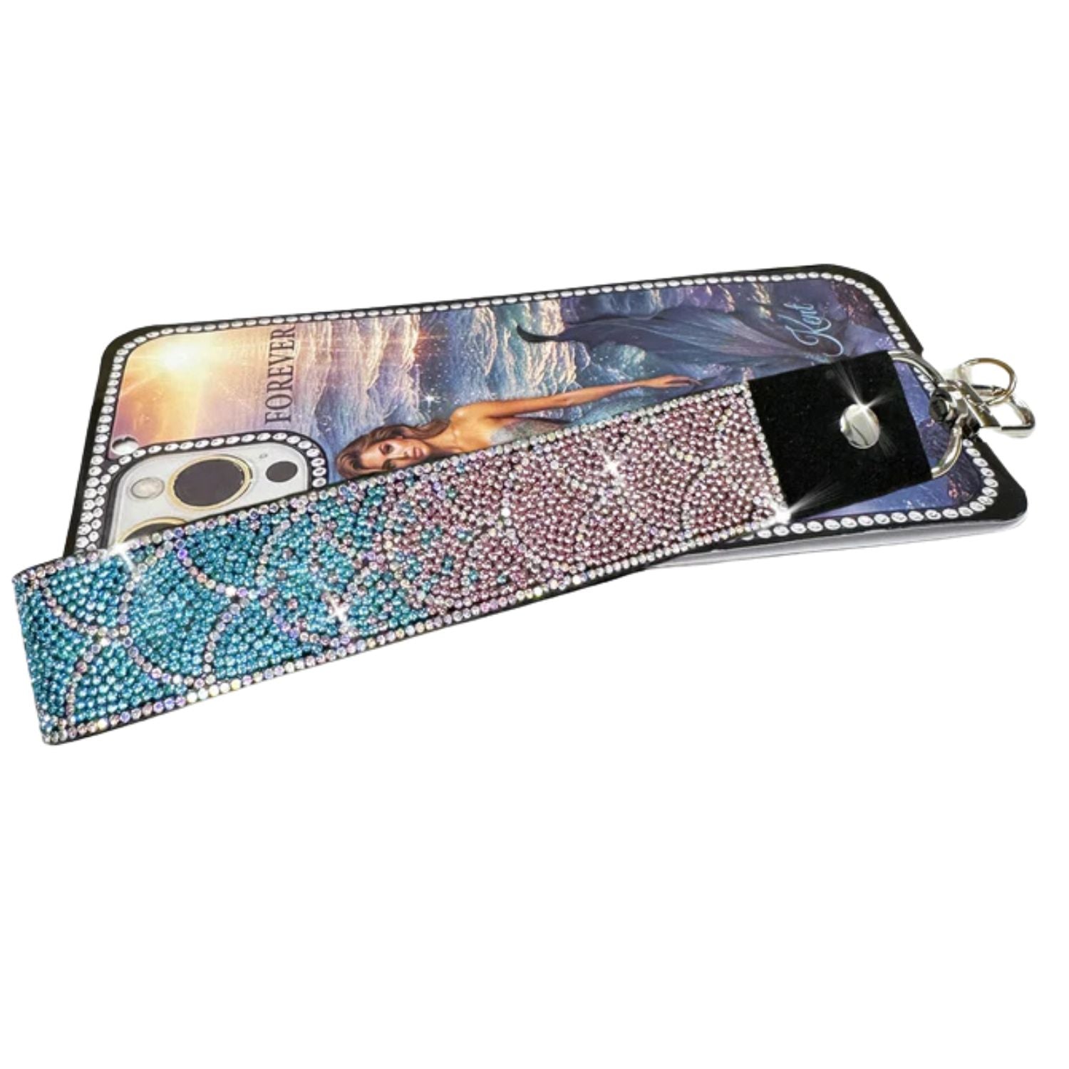 Jacqueline Kent Mermaid Crystal Rhinestone Phone Wrist Lanyard Strap
