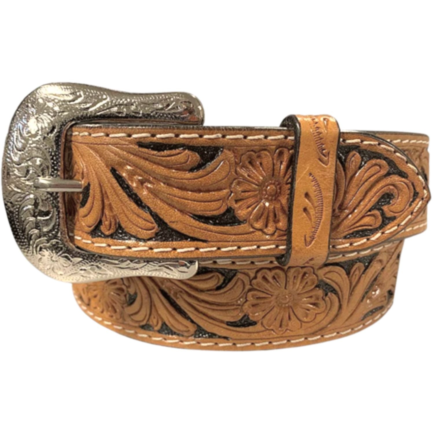Twisted X Mens Floral Scroll Tooled Leather Western Belt