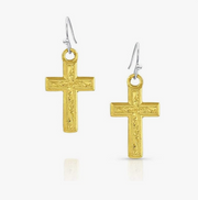 Montana Silversmiths Earrings Womens World of Faith Cross