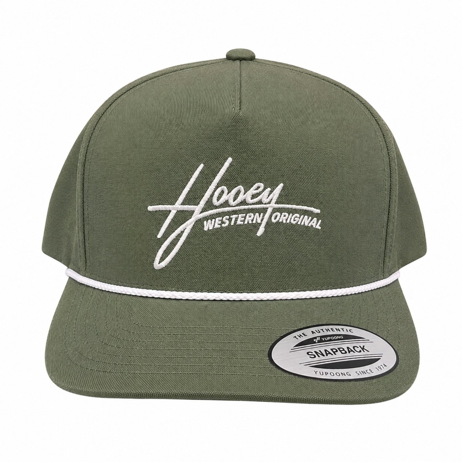 Hooey Western Original Rope Accent Snapback Hat, Green