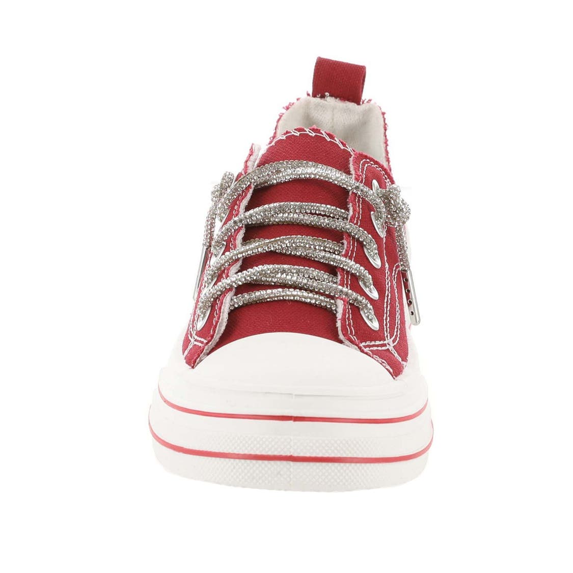 Very G Womens Aman Original Lace Up Canvas Sneaker with Sparkle Laces