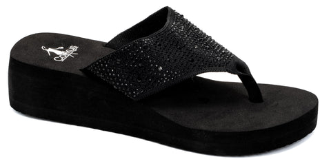 Corkys Womens Long Time No Sea Wedge Flip Flop