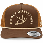 Hooey Men's Outfitters Antler Rope Trucker Snapback Hat, Brown/Tan