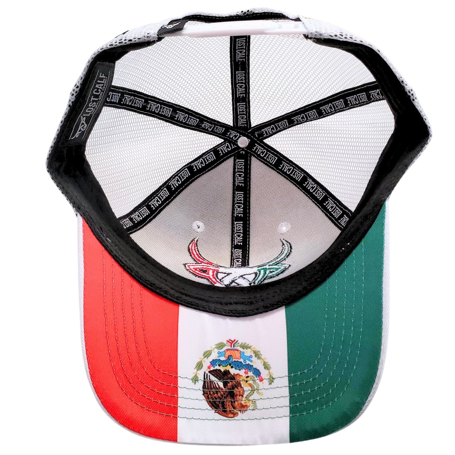 Lost Calf Mens White Mexicalf Adjustable Snapback Cap Hat